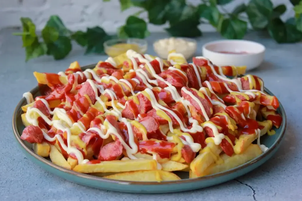 Receta para preparar una Salachipapa. La Salchipapa. Peru.